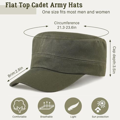 Glamorstar Unisex Cadet Army Hats 4 Pieces Military Flat Top Newsboy Cap in Saudi Arabia
