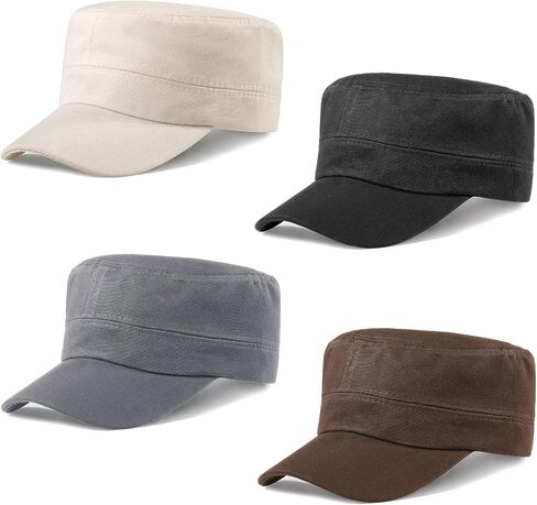Glamorstar Unisex Cadet Army Hats 4 Pieces Military Flat Top Newsboy Cap in Saudi Arabia