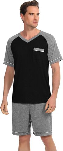 Marvmys Mens Short Sleeve Pajama Set 2 قطعة شورت PJS in Saudi Arabia
