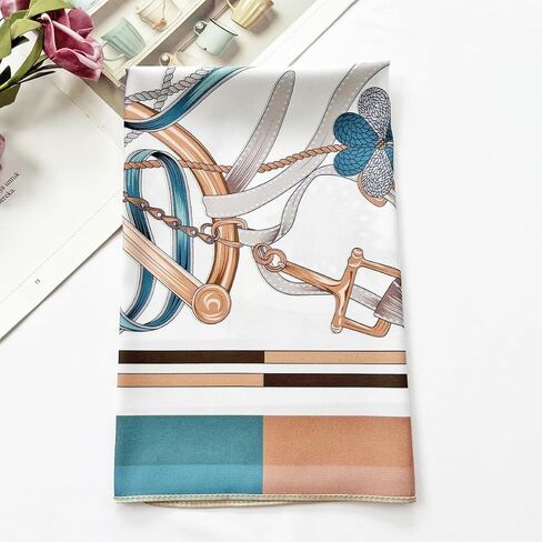 Julunar Silk Scarf for Women and Men with Double-sided Different Patterns Head Scarves Hair Wraps for Sleeping in Saudi Arabia