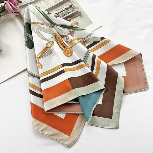 Julunar Silk Scarf for Women and Men with Double-sided Different Patterns Head Scarves Hair Wraps for Sleeping in Saudi Arabia