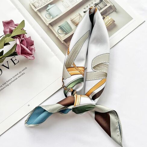Julunar Silk Scarf for Women and Men with Double-sided Different Patterns Head Scarves Hair Wraps for Sleeping in Saudi Arabia