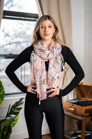 Silk Scarf for Women - Floral & Leopard Print Scarf for Spring/Summer, Satin Shawl Wrap/Scarves for Head & Neck in Saudi Arabia