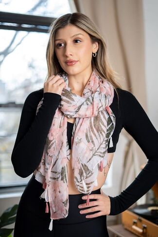 Silk Scarf for Women - Floral & Leopard Print Scarf for Spring/Summer, Satin Shawl Wrap/Scarves for Head & Neck in Saudi Arabia