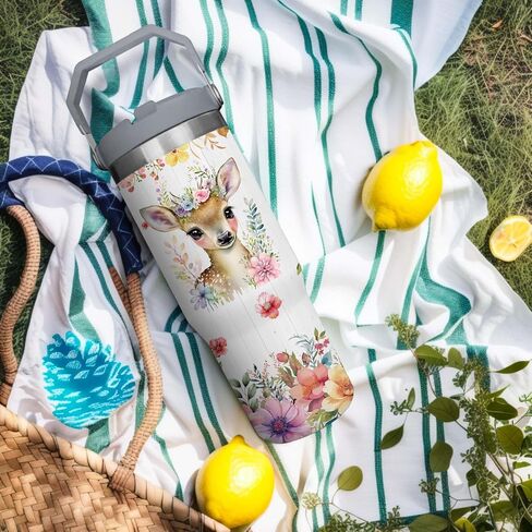 Deer Tumbler for Girls,Vacuum Insulated Stainless Steel Travel Mug 30 oz (Deer) in Saudi Arabia