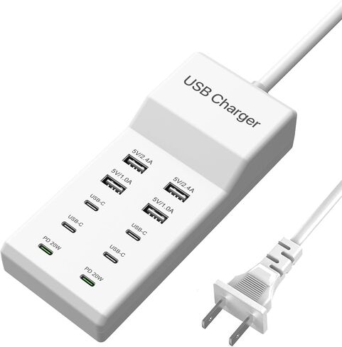 USB C Charger, 10 Ports USB Charging Station, 50W Multi-Port USB C Charger in Kuwait