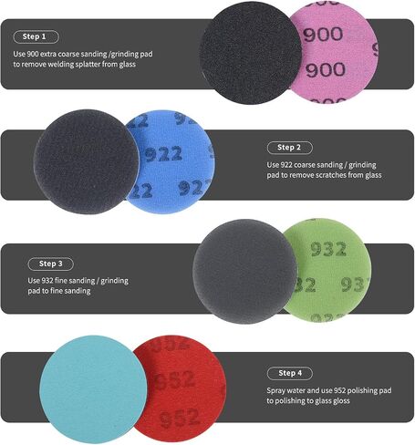 Glass Repair Kit Glass Welding Splatter Removal Pad Kit 6 inch 4Pcs/Pack Grinding Polishing Abrasive Disc Mesh Net Sanding Pads in Saudi Arabia