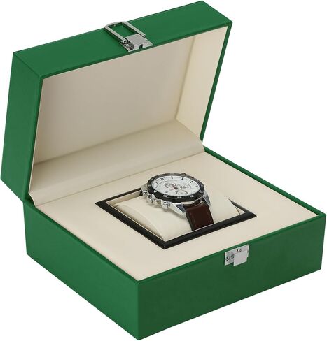 Noble Large Single Watch Gift Box for Men Women, PU Leather Big Watch Case, Luxury Travel Watch Storage Boxes Wristwatch Display Holder Cases with Removable Soft Pillow (Black) in Kuwait