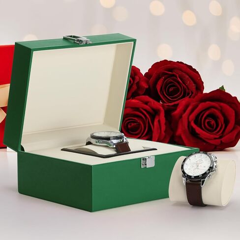 Noble Large Single Watch Gift Box for Men Women, PU Leather Big Watch Case, Luxury Travel Watch Storage Boxes Wristwatch Display Holder Cases with Removable Soft Pillow (Black) in Kuwait
