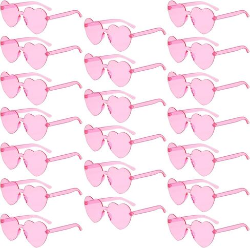 Pibupibu 20 Pack Kids Heart Sunglasses Bulk Party Favors Rimless Colorful Heart Glasses for Girls Boys in Saudi Arabia