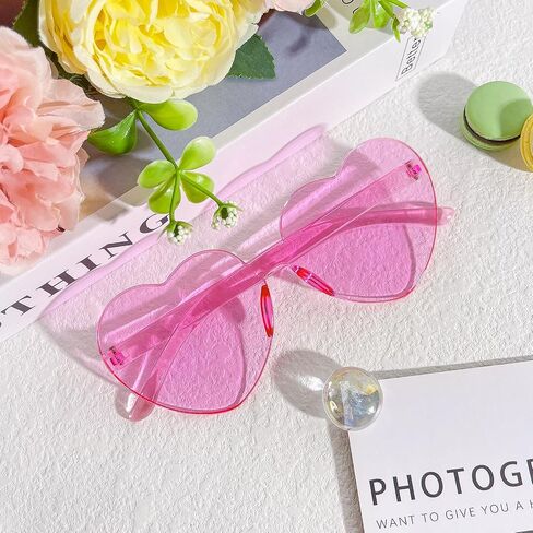 Pibupibu 20 Pack Kids Heart Sunglasses Bulk Party Favors Rimless Colorful Heart Glasses for Girls Boys in Saudi Arabia