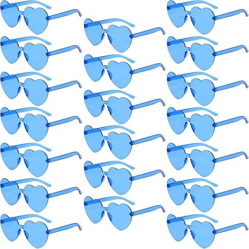 Pibupibu 20 Pack Kids Heart Sunglasses Bulk Party Favors Rimless Colorful Heart Glasses for Girls Boys in Saudi Arabia