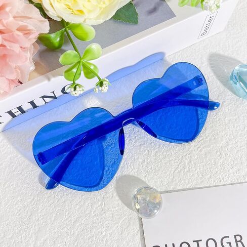 Pibupibu 20 Pack Kids Heart Sunglasses Bulk Party Favors Rimless Colorful Heart Glasses for Girls Boys in Saudi Arabia