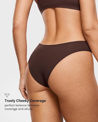INLYRIC Women's Inbarely Soft Underwear - Cheeky Bikini High Cut Tagless Sexy Stretch Breathable Womens Panties 3 Pack in Saudi Arabia