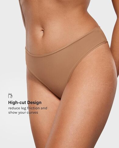 INLYRIC Women's Inbarely Soft Underwear - Cheeky Bikini High Cut Tagless Sexy Stretch Breathable Womens Panties 3 Pack in Saudi Arabia