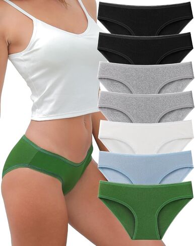KNITLORD Womens Underwear Cotton Stretch Bikini Comfort Briefs Panties Soft Low Rise 6 Pack in Kuwait