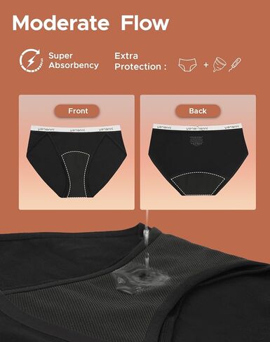 INNERSY Women's Bikini Period Underwear Cotton Menstrual Leakproof Panties 3-Pack in Saudi Arabia