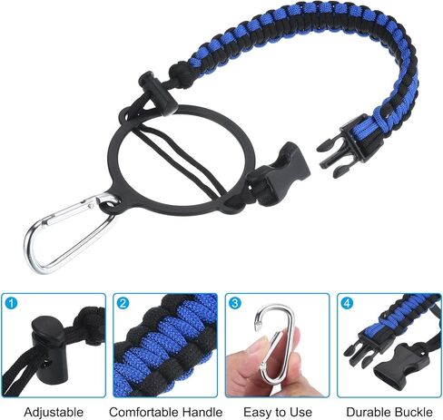 PATIKIL Water Bottle Holder, Paracord Handle Carrying Lanyard Strap Carrier with Ring for Wide Mouth Bottles in Kuwait