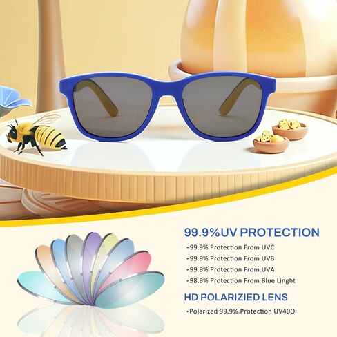 Pro Acme Toddler Sunglasses Kids Bollized UV400 حماية TPEE Retro Sun Glasses للأولاد الفتيات 2-8 in Saudi Arabia