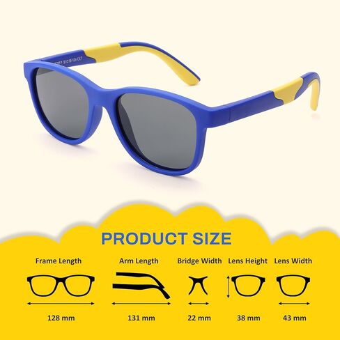 Pro Acme Toddler Sunglasses Kids Bollized UV400 حماية TPEE Retro Sun Glasses للأولاد الفتيات 2-8 in Saudi Arabia