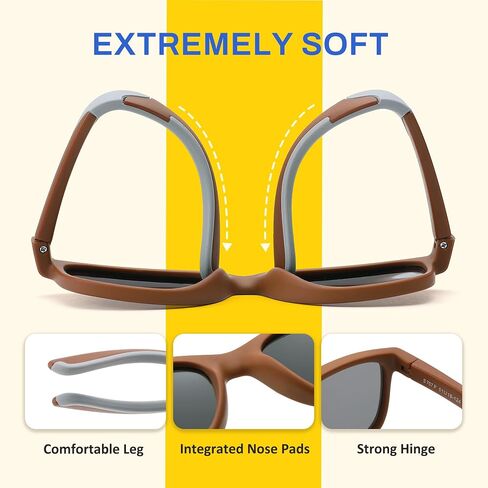 Pro Acme Toddler Sunglasses Kids Bollized UV400 حماية TPEE Retro Sun Glasses للأولاد الفتيات 2-8 in Saudi Arabia