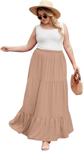 شيجيالي للسيدات بالإضافة إلى حجم بوهو عالي الخصر ذي الخصر المتدفق الفقرة العصرية الأزهار الطويلة الطويلة مع جيوب in Kuwait