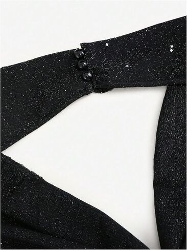 SOLY HUX Women's Halter Top Sparkly Sexy Backless Party Crop Tops Club Rave Festival Outfits Black in Kuwait