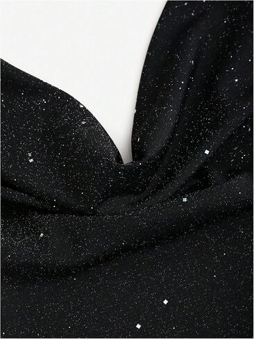 SOLY HUX Women's Halter Top Sparkly Sexy Backless Party Crop Tops Club Rave Festival Outfits Black in Kuwait