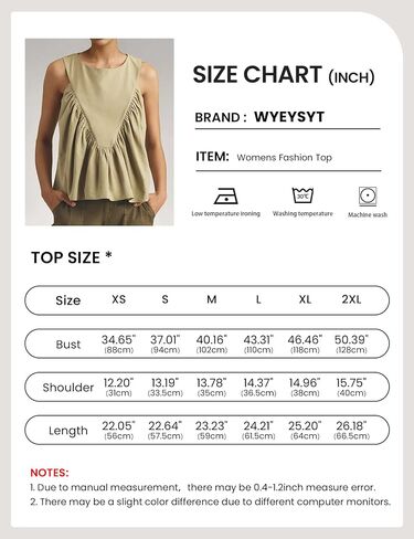 Wyeysyt Peplum Tops for Women Shirred Swing Tank Tops Pleated Flowy Vest Casual Sleeveless Blouse Loose Fit Ruffled Shirts in Saudi Arabia