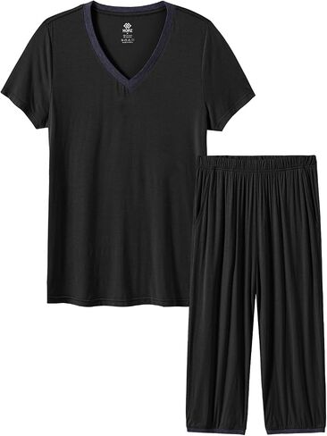 JINSHI Women's Pajamas Set Short Sleeve Top and Capri Pants Lightweight Sleepwear Comfy Pjs Lounge Set with Pockets in Saudi Arabia