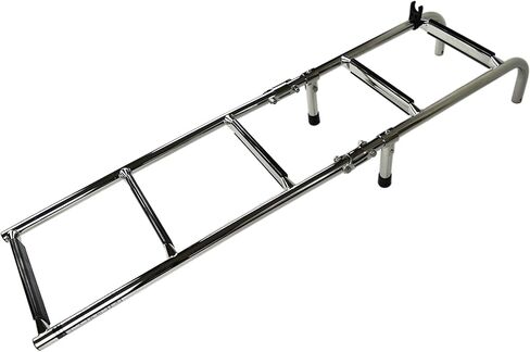 MARINE CITY 304 Grade Stainless Steel Anti Slip 1+2 Steps Folding Transom Boarding Ladder Folding Dock Ladder for Marines – Boats – Yachts – Swimming Pools (Pack of 1) in Saudi Arabia