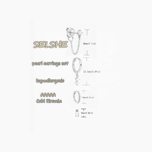 Gold Earrings for Women, 14k Gold Plated Earring Stack Hypoallergenic Pearl Drop Earring Dainty Gold Earrings for Women Trendy Cute Small Huggie Hoop Earring Fashion Womens Jewelry in Kuwait