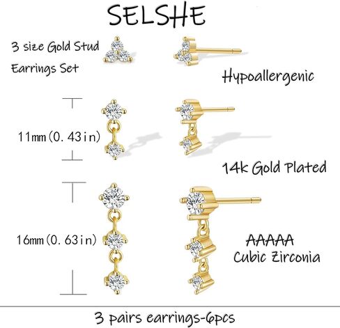 Gold Earrings for Women, 14k Gold Plated Earring Stack Hypoallergenic Pearl Drop Earring Dainty Gold Earrings for Women Trendy Cute Small Huggie Hoop Earring Fashion Womens Jewelry in Kuwait