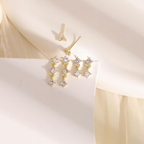 Gold Earrings for Women, 14k Gold Plated Earring Stack Hypoallergenic Pearl Drop Earring Dainty Gold Earrings for Women Trendy Cute Small Huggie Hoop Earring Fashion Womens Jewelry in Kuwait