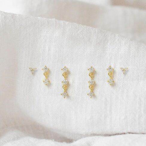 Gold Earrings for Women, 14k Gold Plated Earring Stack Hypoallergenic Pearl Drop Earring Dainty Gold Earrings for Women Trendy Cute Small Huggie Hoop Earring Fashion Womens Jewelry in Kuwait