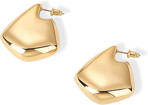 PAVOI 14K Gold Plated Sterling Silver Posts Statement Earrings for Women - Geometric Dome Teardrop Drop Dangle Hoop Chunky Gold Earrings in Saudi Arabia