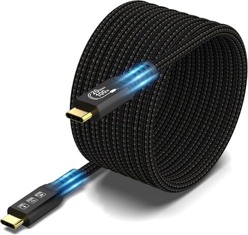 USB C Cable 3.2 Gen 2X2 20Gbps, Type C 4K@60Hz UHD Video 5A/240W PD3.1 Fast Charge Cord with E-Marker Compatible with Thunderbolt 3/4 MacBook Pro Samsung Galaxy Pixel Dell Monitor etc (0.5M), Black in Saudi Arabia