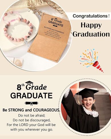 PINKDODO 5th 8th Grade Graduation Gifts for Girls Cross Bracelet for Daughter Granddaughter in Kuwait