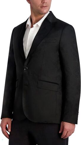 Karl Lagerfeld Paris Men's 2 Button Long Sleeve Skull Jacquard Blazer in Saudi Arabia