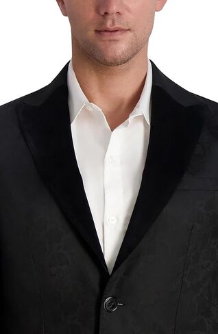 Karl Lagerfeld Paris Men's 2 Button Long Sleeve Skull Jacquard Blazer in Saudi Arabia