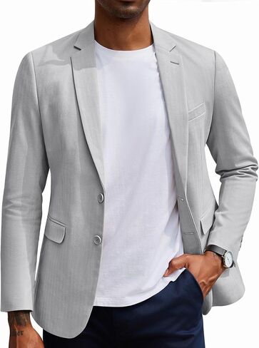COOFANDY Men's Casual Blazer Slim Fit Herringbone Sport Coats Two Buttons Heavyweight Cotton Suit Jacket in Saudi Arabia