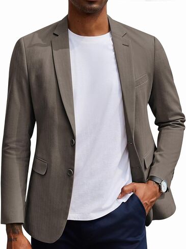السترة غير الرسمية للرجال Coofandy Slim Fit Fit Herringbone Sport Coats اثنين من الأزرار in Saudi Arabia