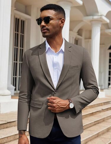 السترة غير الرسمية للرجال Coofandy Slim Fit Fit Herringbone Sport Coats اثنين من الأزرار in Saudi Arabia