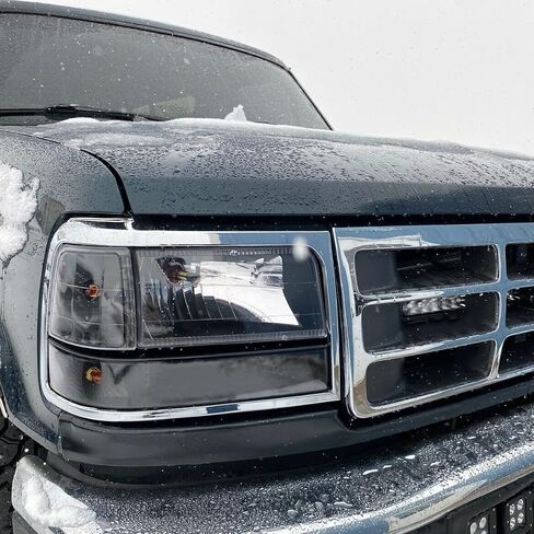 HECASA Headlight Chrome Trim Bezel Compatible with 1992-96 Ford Bronco, F150 Truck; 1992-97 F250 F350 F450 Truck RH & LH Headlamp Doors Pair Set in Saudi Arabia