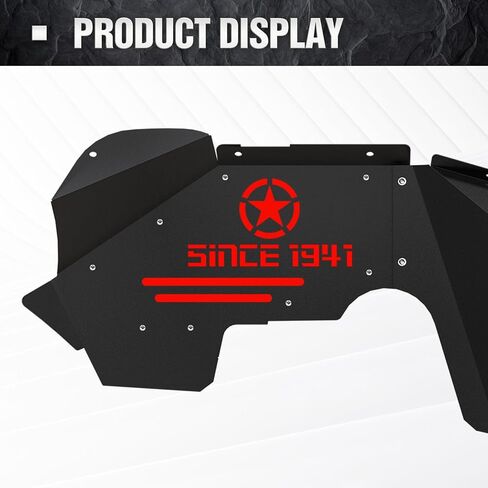 for Wrangler JK Front and Rear Inner Fender Liners Compatible with 2007-2018 Jeep Wrangler JK & JKU 2/4 Doors, Since 1941 Logo Steel Back Mud Guards Wheel Well Cover Fender Flare Liners (4 PCS) in Saudi Arabia