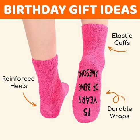 HAPPYPOP 15th Birthday Gift Ideas - Socks for Teens Age 15, Gifts for 15 Year Old Boys Girls in Saudi Arabia