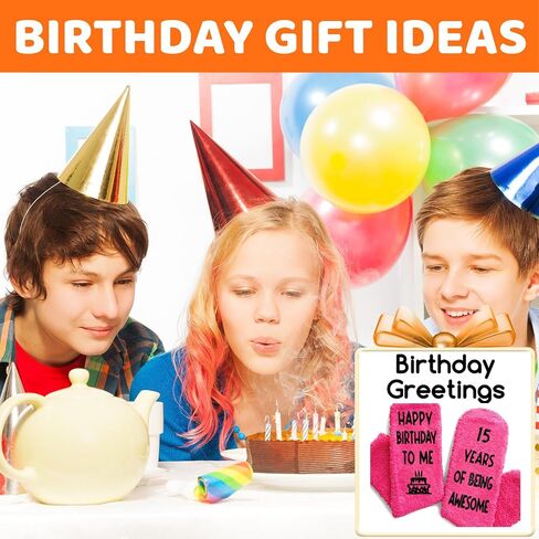 HAPPYPOP 15th Birthday Gift Ideas - Socks for Teens Age 15, Gifts for 15 Year Old Boys Girls in Saudi Arabia