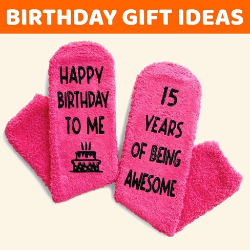 HAPPYPOP 15th Birthday Gift Ideas - Socks for Teens Age 15, Gifts for 15 Year Old Boys Girls in Saudi Arabia