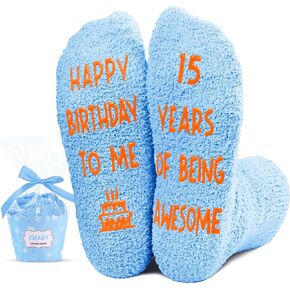 HAPPYPOP 15th Birthday Gift Ideas - Socks for Teens Age 15, Gifts for 15 Year Old Boys Girls