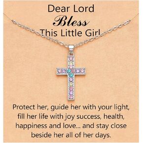 Cross Necklace Baptism First Communion Christening Religious Christian Easter Confirmation Gifts